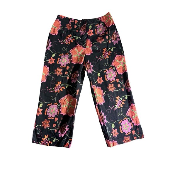 VTG Spenser Jeremy l Vintage 90’s Flower Print Capris 4 Black, orange and pink - Picture 11 of 11